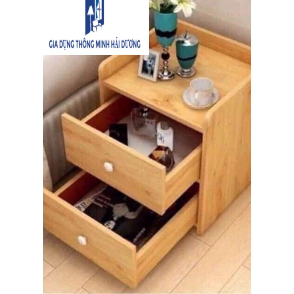 Tủ kệ đầu giường 2 ngăn kéo màu gỗ cực đẹp kích thước 42*30*22 cm