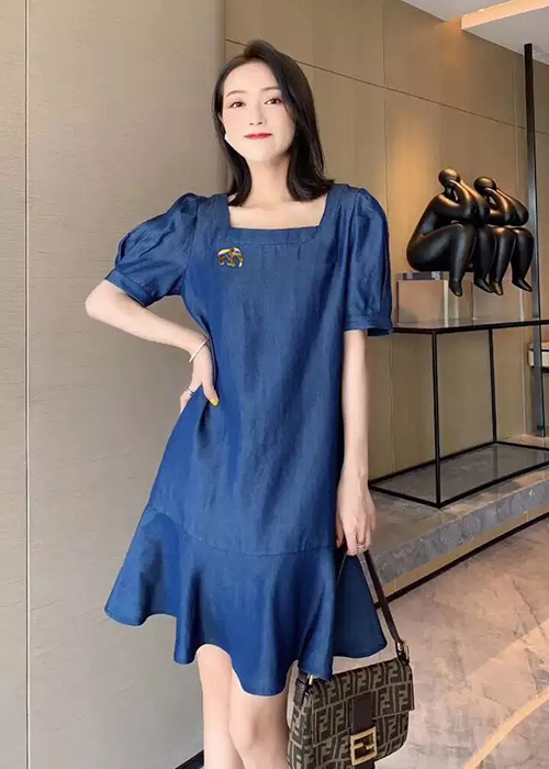 Đầm Jean Nữ Form Xòe Đuôi Cá Thời Trang