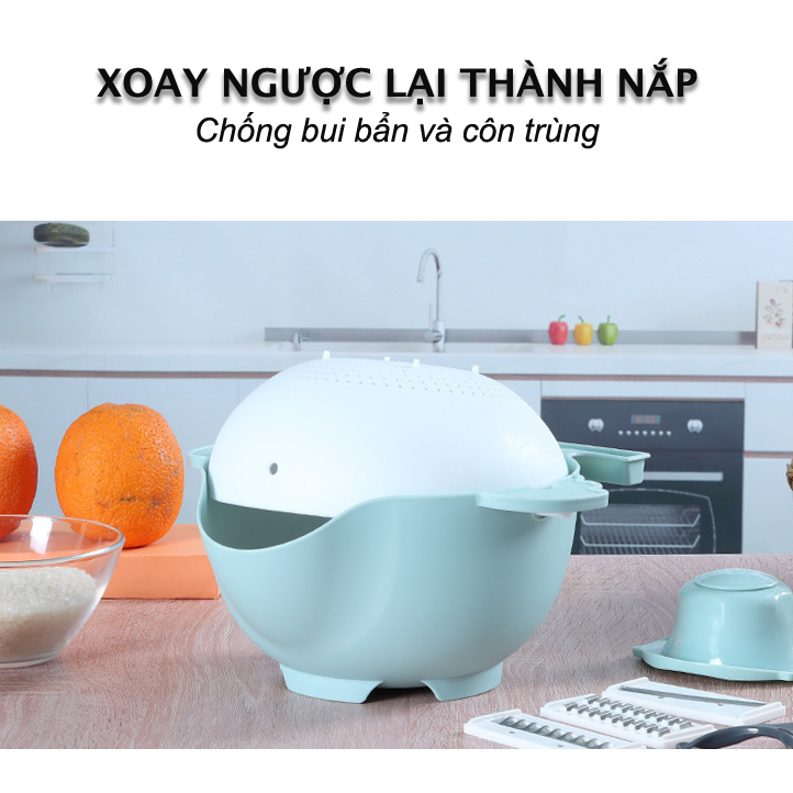 Bộ dụng cụ bào nạo cắt rau củ quả đa năng kiêm rổ đựng SAGOKER, mã BNRDN105