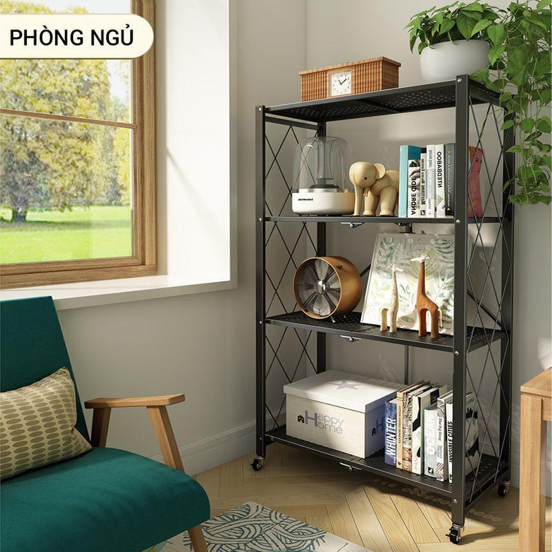 Kệ để đồ đa năng kệ gấp gọn 3/4/5 tầng cho nhà bếp, phòng ăn, phòng tắm