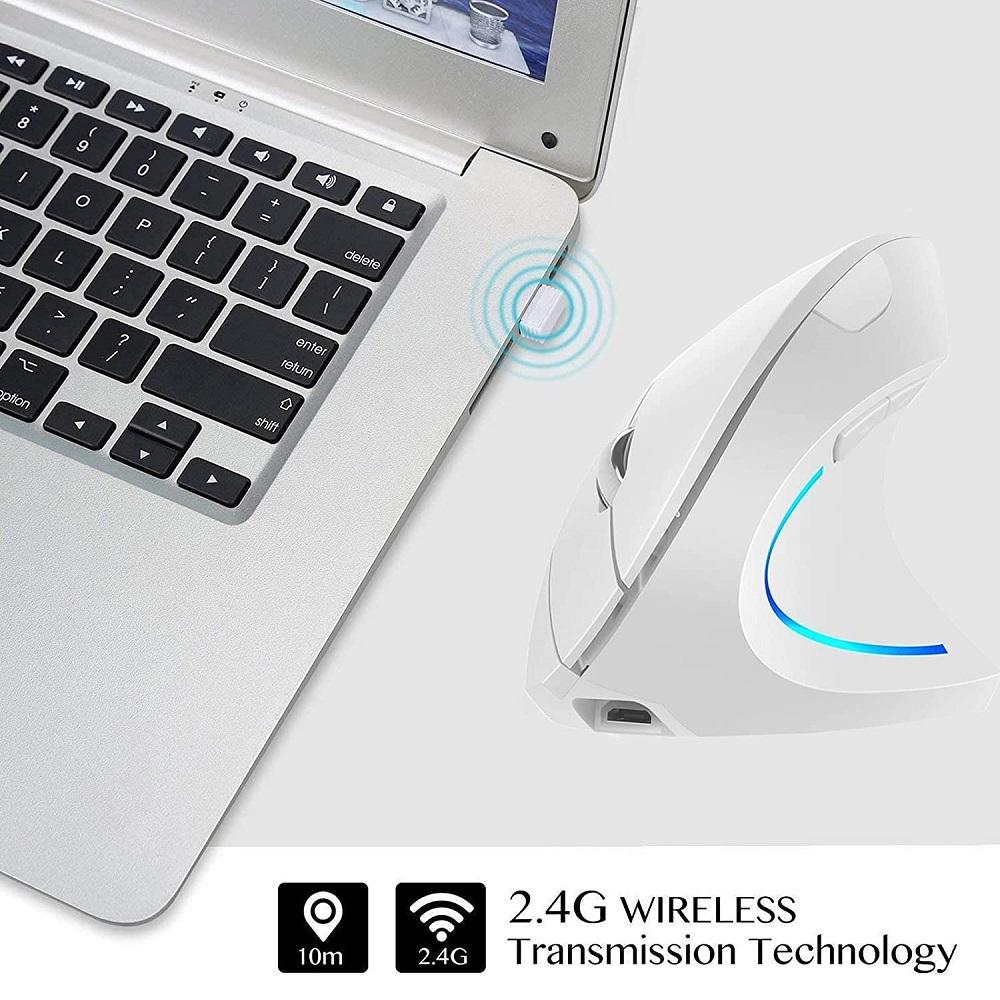 Công Thái Chuột Không Dây 2.4G USB Sạc Đứng Chuột DPI Có Thể Điều Chỉnh 800 1200 1600 2400 Cho Nhà Văn Phòng