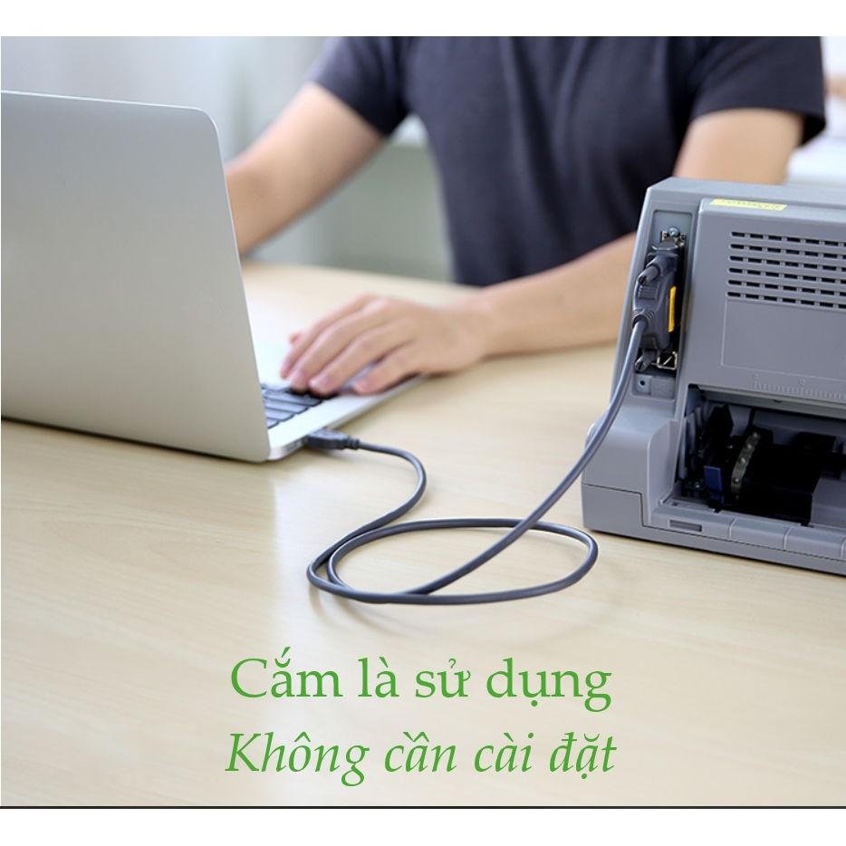 Cáp máy in UGREEN US167 20793 dài 1m USB 2.0 sang cổng BD25 Parallel - Hàng chính hãng