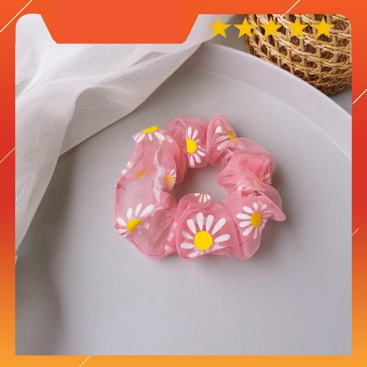 Dây Buộc Tóc Co Giãn Hình Hoa Cúc Thời Trang Hàn Quốc Cho Nữ
