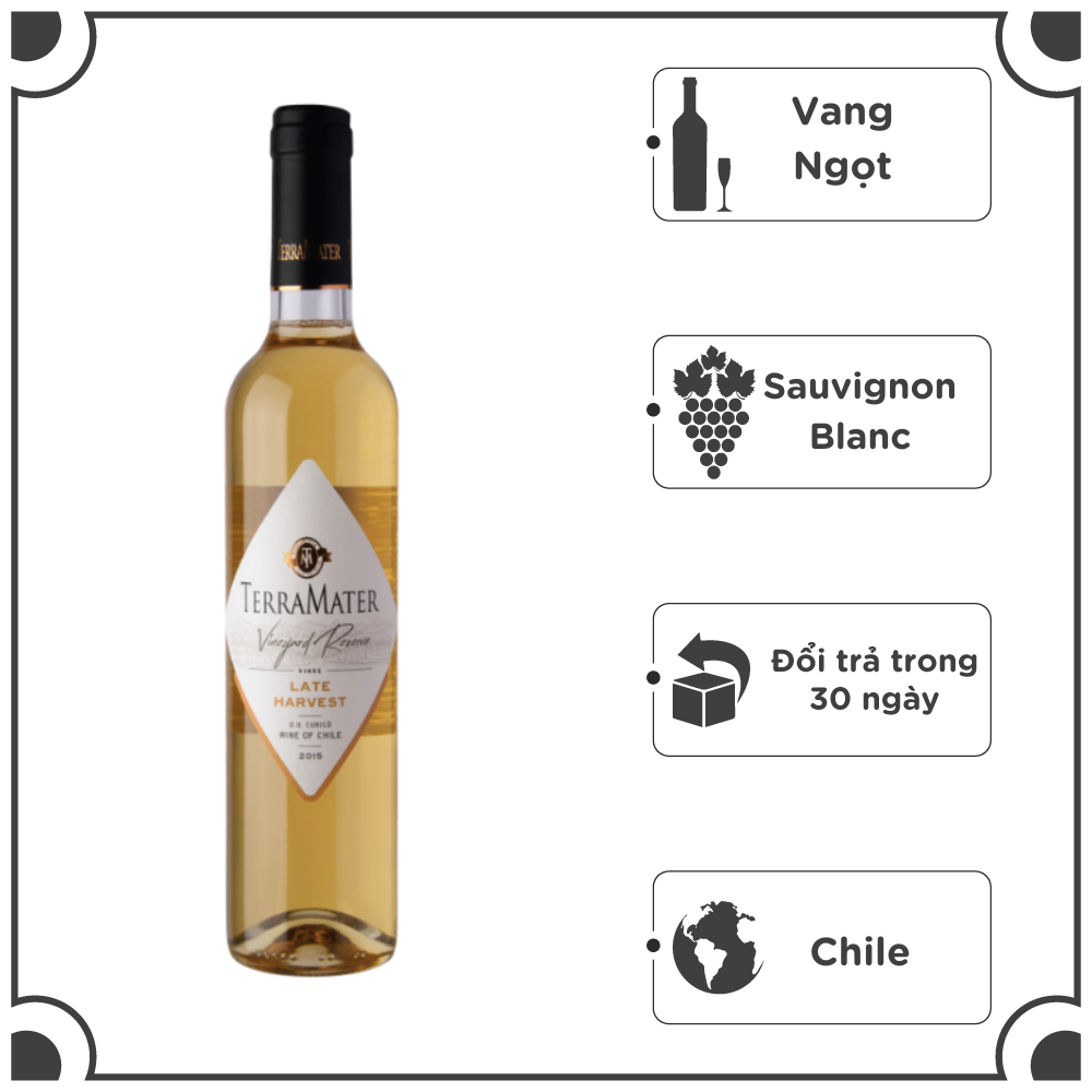 Rượu Vang Ngọt Chile TerraMater Premium Vineyard Reserve Late Sauvignon Blanc