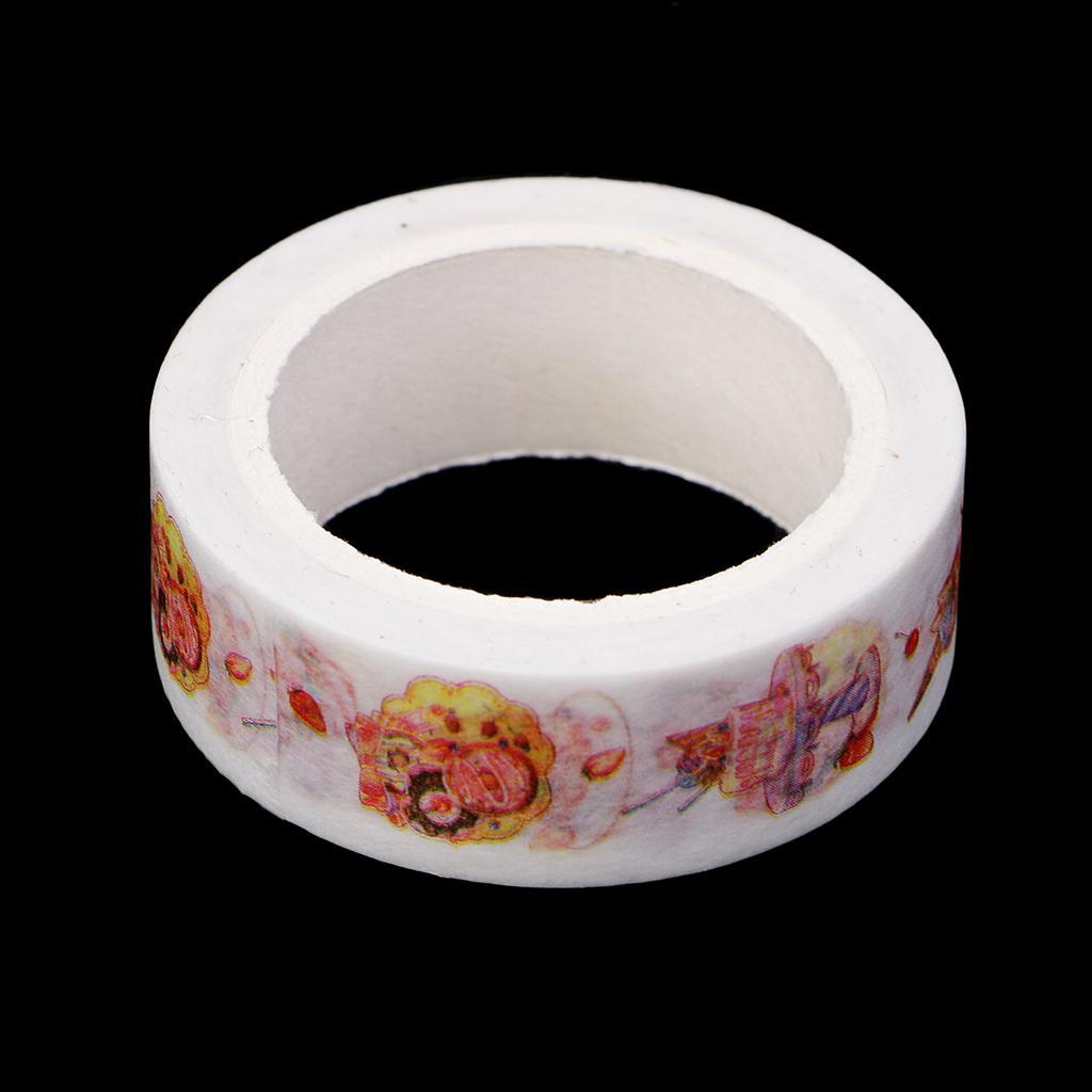 Colorful Decorative Masking Tape Sticky Paper Tape Office Supplies Notebook Embellishments 7Mx1.5cm DIY Scrapbooking Accessory