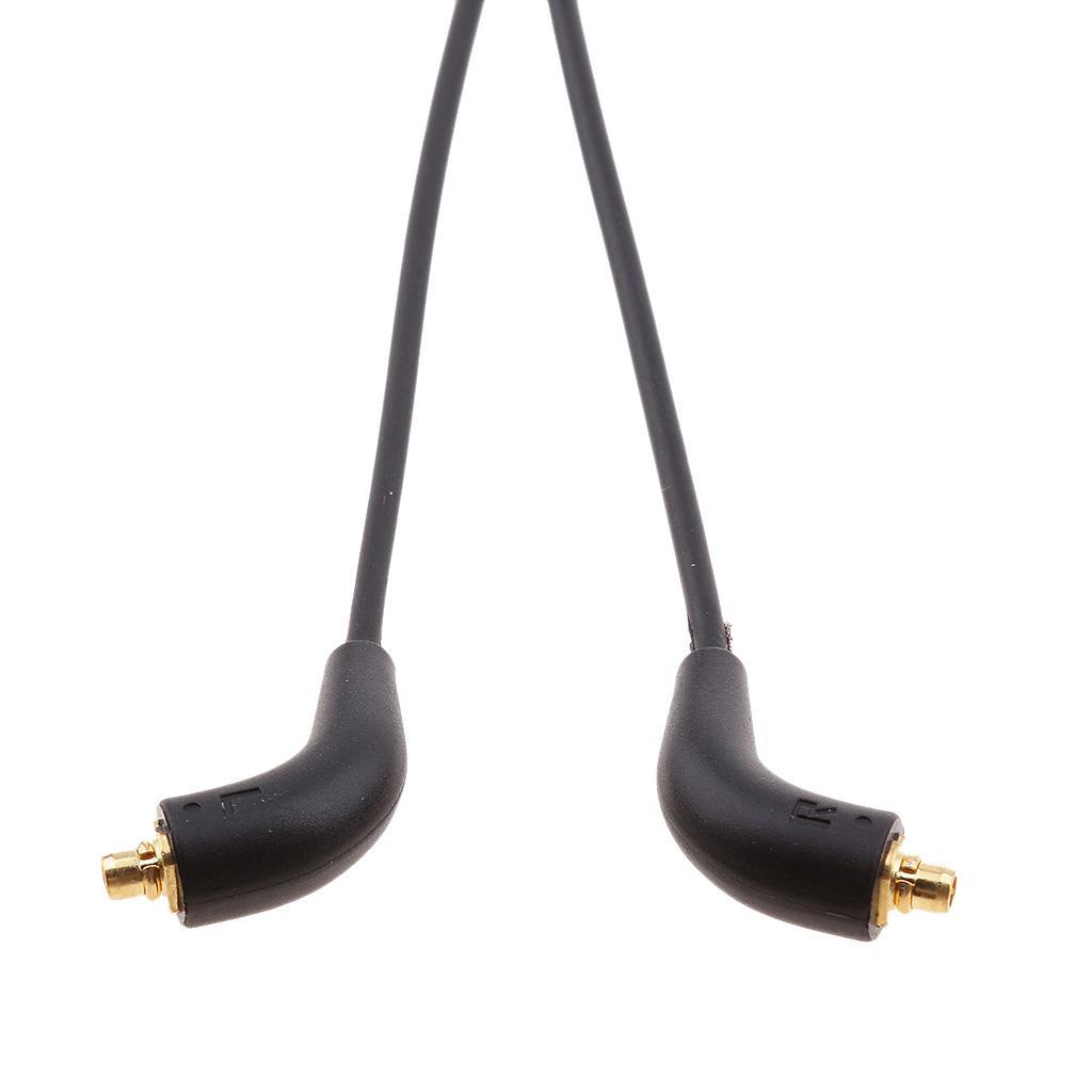 3.5mm Jack Audio Detachable Cable with MIC Volume for Shure SE215 SE425 SE535 Headphone Black