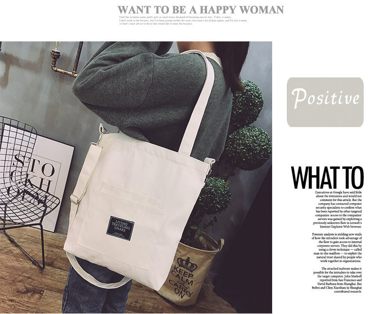 Túi Tote Đeo Chéo Vải Canvas Living Traveling Share Phong Cách Ulzzang Hàn Quốc BT17