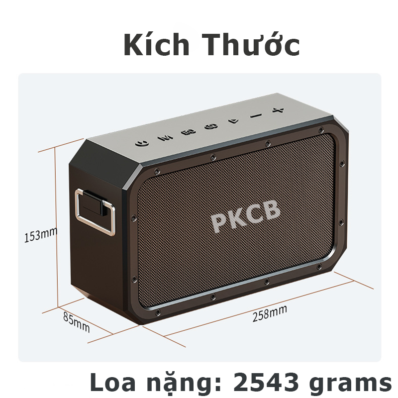 Bộ Loa Bluetooth không dây nghe nhạc, micro bluetooth không dây hát Karaoke cao cấp 120W công suất lớn Super Bass có cổng usb, thẻ nhớ, line 3.5mm pin 15600MAH sạc Type C Chip DSP loa kết nối TWS lên 240W Hàng Chính Hãng PKCB