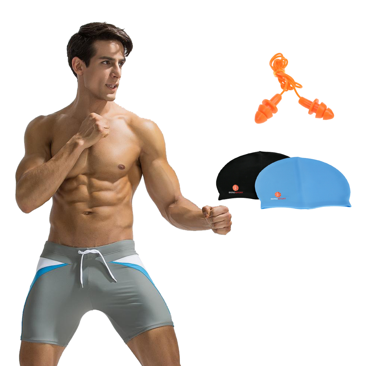 Quần bơi nam Boxer YESURE DEENYT Chất liệu Superfine polyester cao cấp , chống thấm , nhanh khô form Fitness thời trang - Hàng Chính Hãng