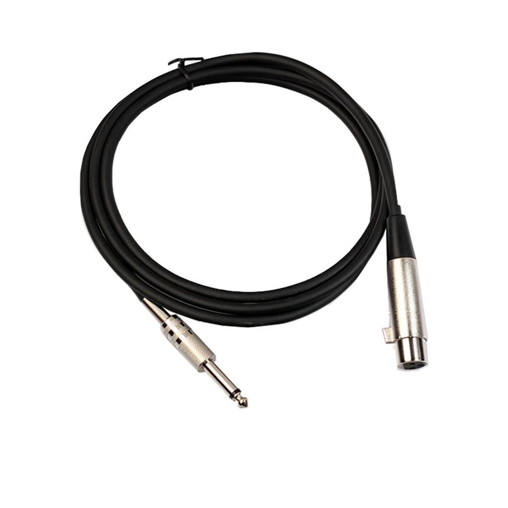 4xXLR 3Pin Female to 1/4 6.35mm Mono Male Plug Audio Microphone Cable 1m