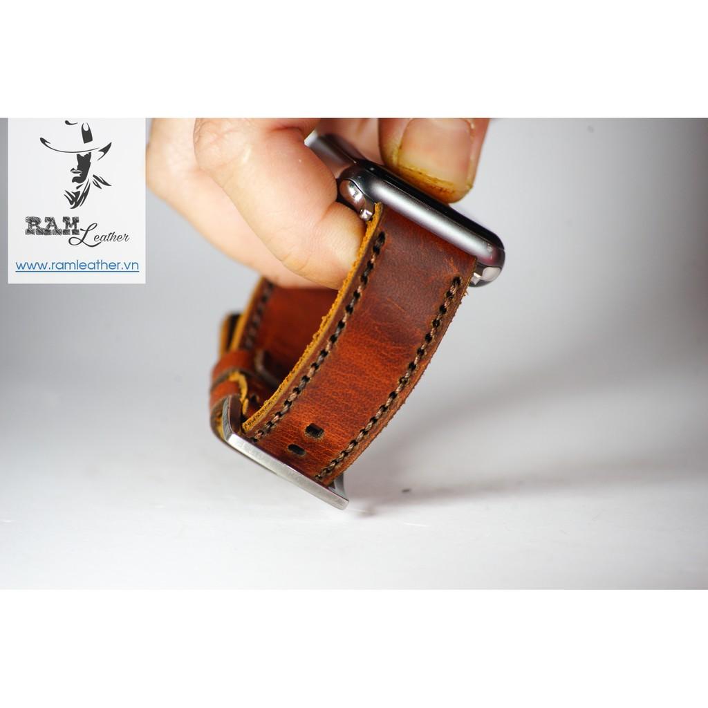 DÂY APPLE WATCH DA BÒ HANDMADE - RAM CLASSIC 1981