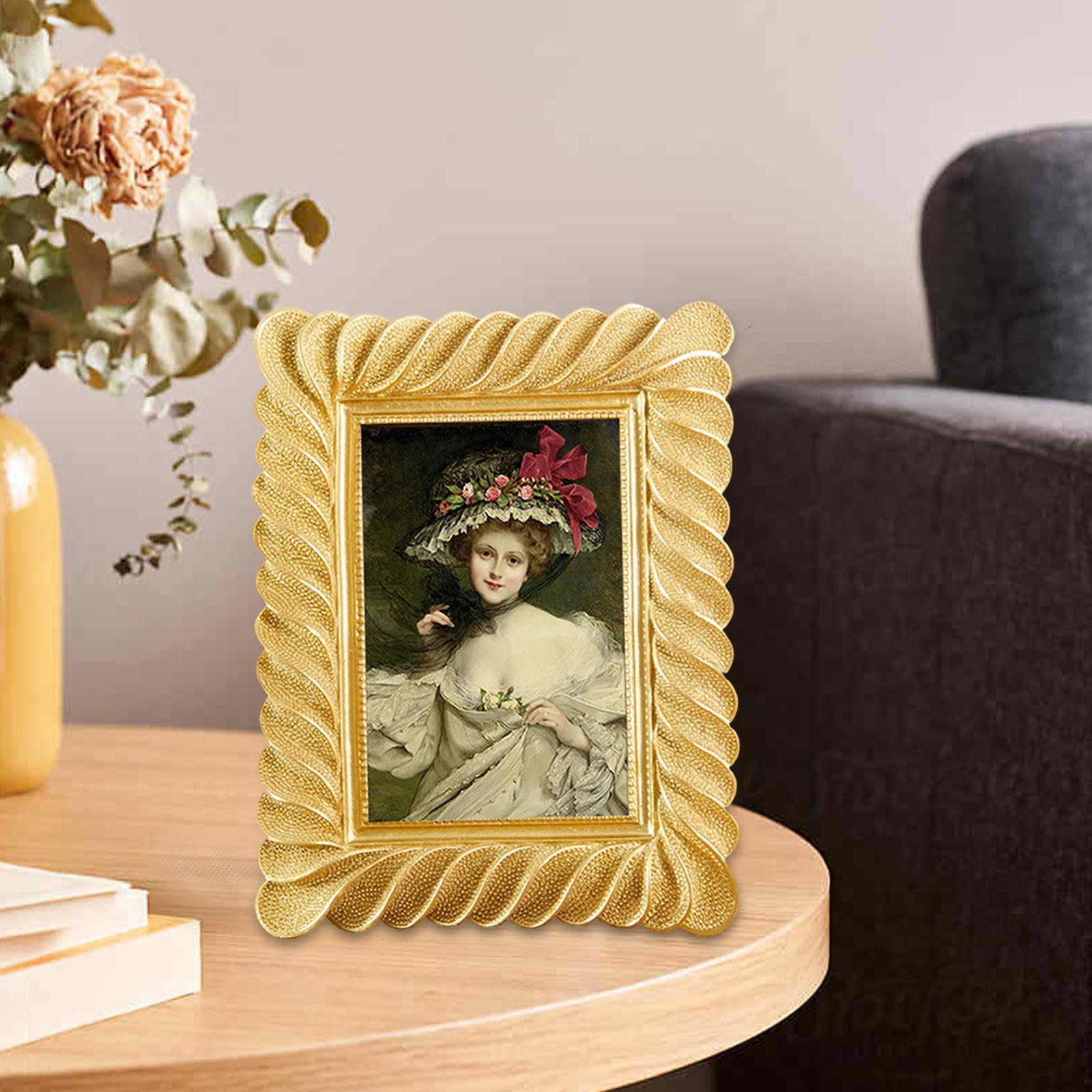 Carved Picture Holder Luxury Resin Photo Display Frame for Home