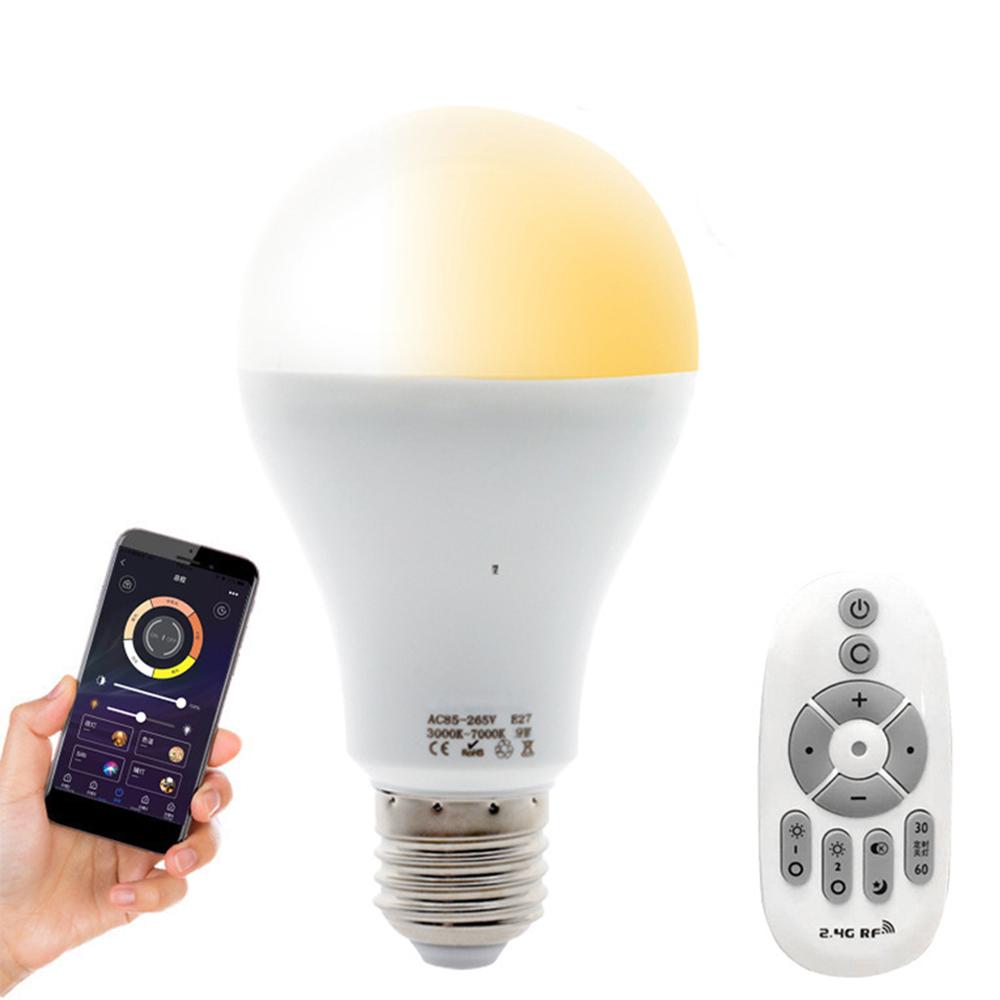 Bóng đèn thông minh Bóng đèn LED 2.4G được điều khiển bằng cả điều khiển từ xa và APP di động
