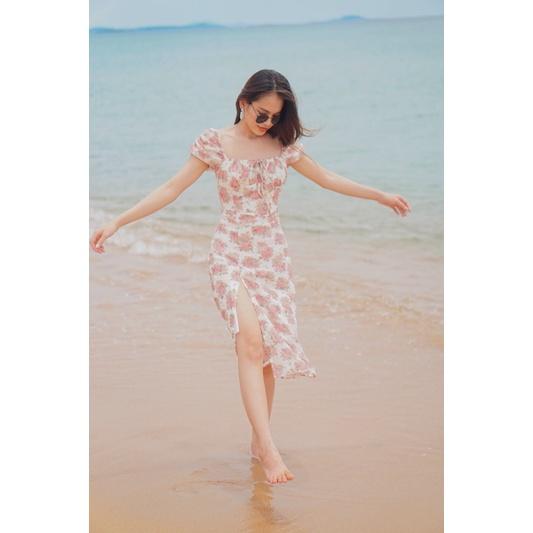 Đầm hoa dài qua gối Rosie dress