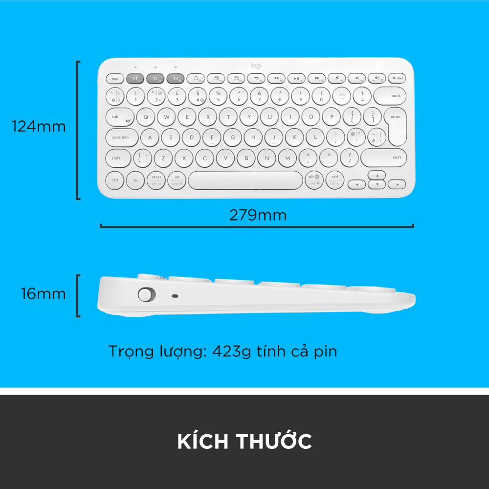 Bàn Phím Bluetooth Logitech K380 - Hàng Chính Hãng