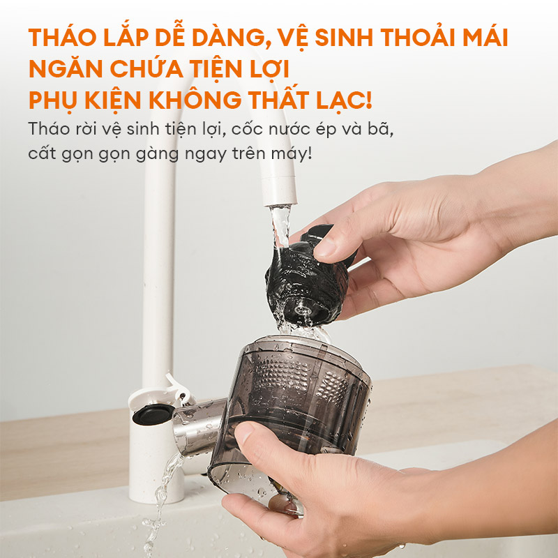 Máy ép chậm Gaabor FP1M-WH01A ép các loại rau củ quả đa năng công suất 100W đảm bảo dinh dưỡng - Hàng chính hãng