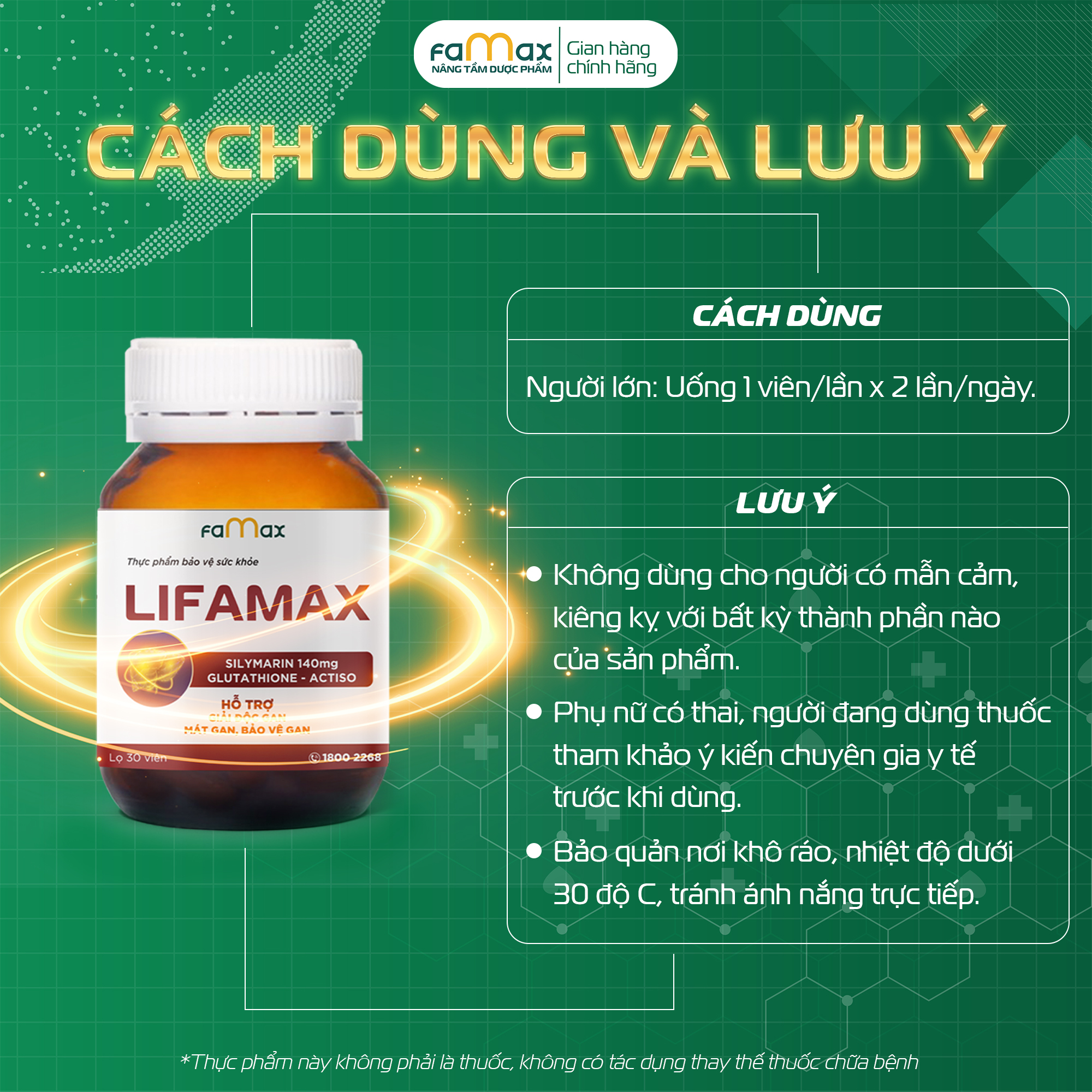 [FAMAX] Combo 4 TẶNG 1 - Viên Giải Độc Gan Lifamax (30 viên) - Hỗ Trợ Mát Gan Và Bảo Vệ Gan