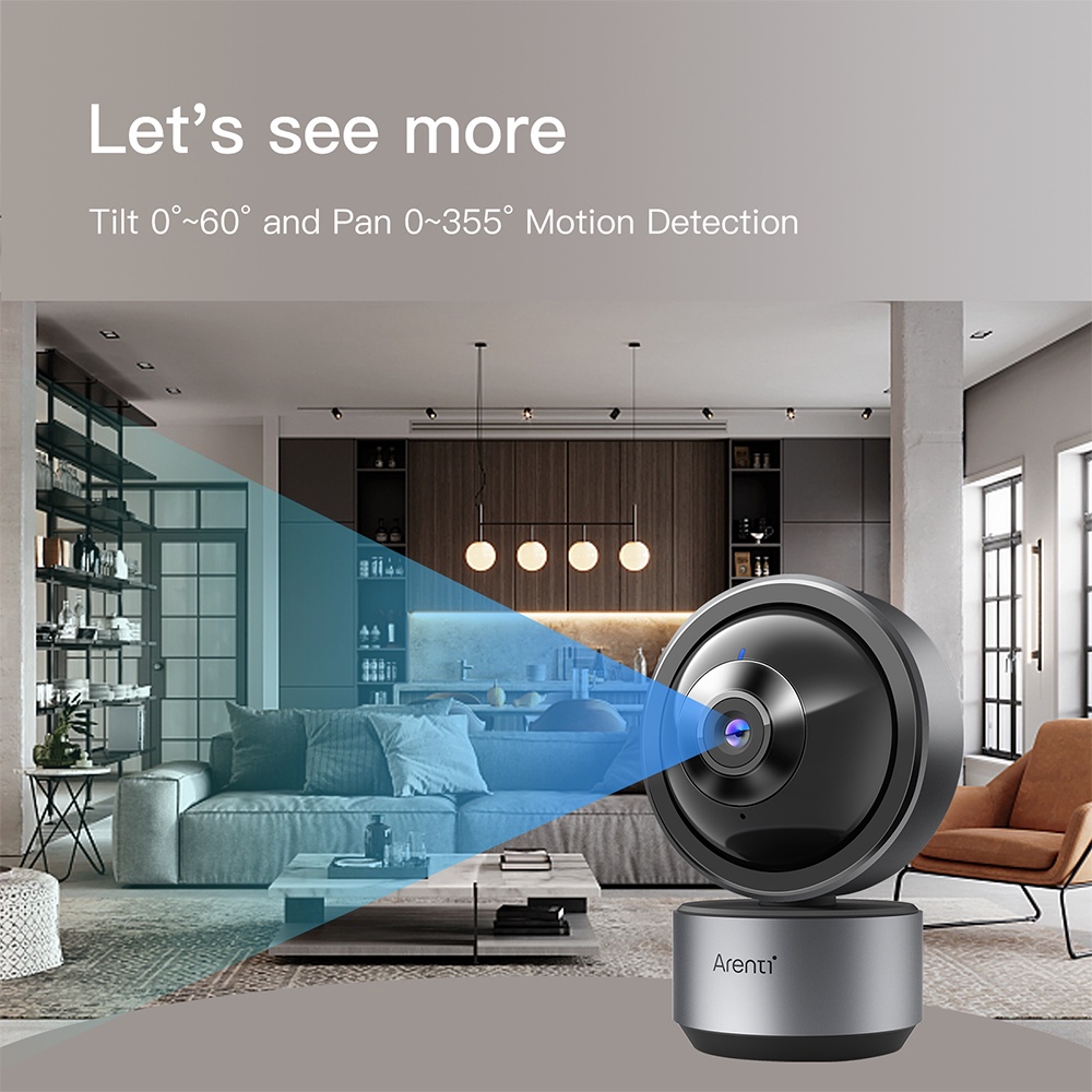 Camera IP giám sát 360 chất lượng full 2K camera 3MP Arenti DOME1 giám sát khoanh vùng phát hiện chuyển động cực rõ nét, hỗ trợ đàm thoại 2 chiều, phiên bản quốc tế - Hàng nhập khẩu