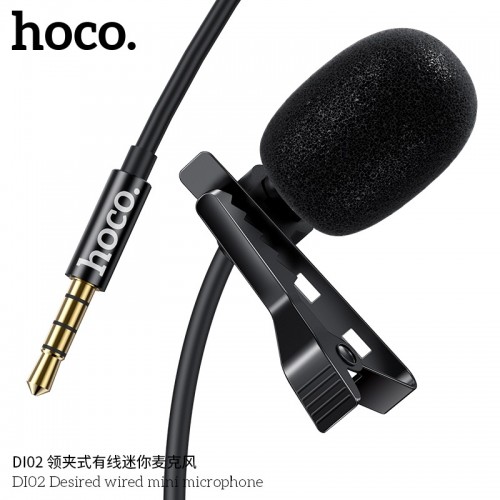 Micro Mini Hoco DL02 có màng lọc âm thanh - Hỗ trợ ghi thu âm kẹp áo tiện lợi - hàng chính hãng