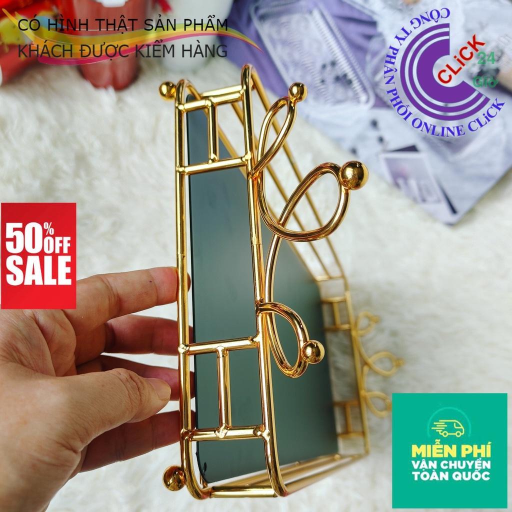 Khay Đựng Bình Ly Ấm Chén Cốc Tách Ly Mạ Vàng Titan - Hàng Cao Cấp
