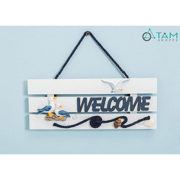 Bảng welcome phong cách biển gỗ 3 sọc số 20