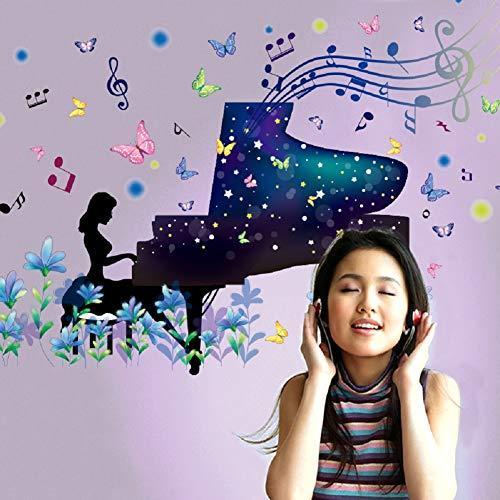 DECAL DÁN TƯỜNG CÔ GÁI ĐÁNH ĐÀN