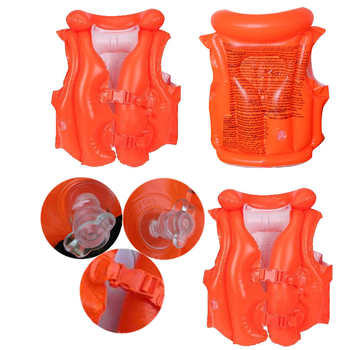 Áo phao tập bơi Yesure Step 2 tiện dụng dành cho bé 3-6 tuổi(<30 kg), nhựa PVC màu cam bắt mắt an toàn cho bé, không thấm nước, dễ dàng vệ sinh - Hàng Chính Hãng Tặng kèm bịt tai Silicone