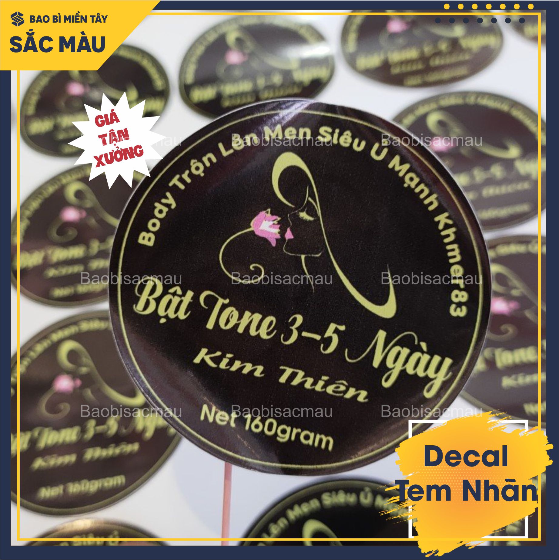 1m Decal nhựa, tem nhãn thiết kế và in ấn theo yêu cầu