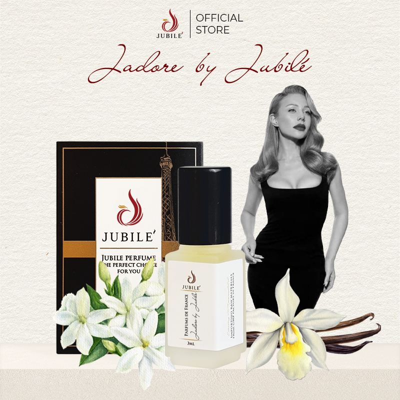 Jadore by Jubilé - Tinh dầu nước hoa Pháp Nữ Minisize Dạng lăn 3ml Thơm Lâu, Sang Trọng, Quyến Rũ