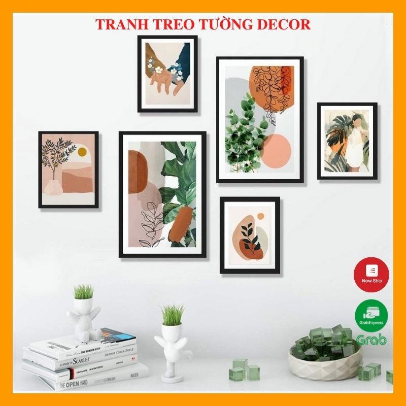 Tranh Treo Tường Phòng Khách Tropical Kèm Khung và Ảnh - Bộ Tranh Canvas Giá Rẻ