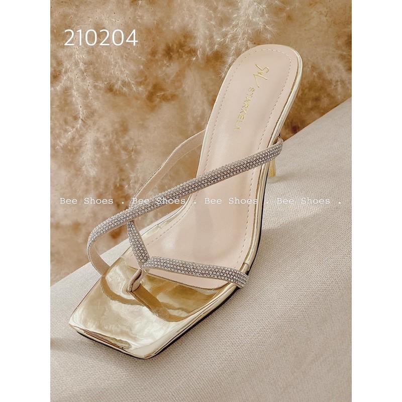 Guốc nữ đính đá sang chảnh gót nhọn 7cm s146