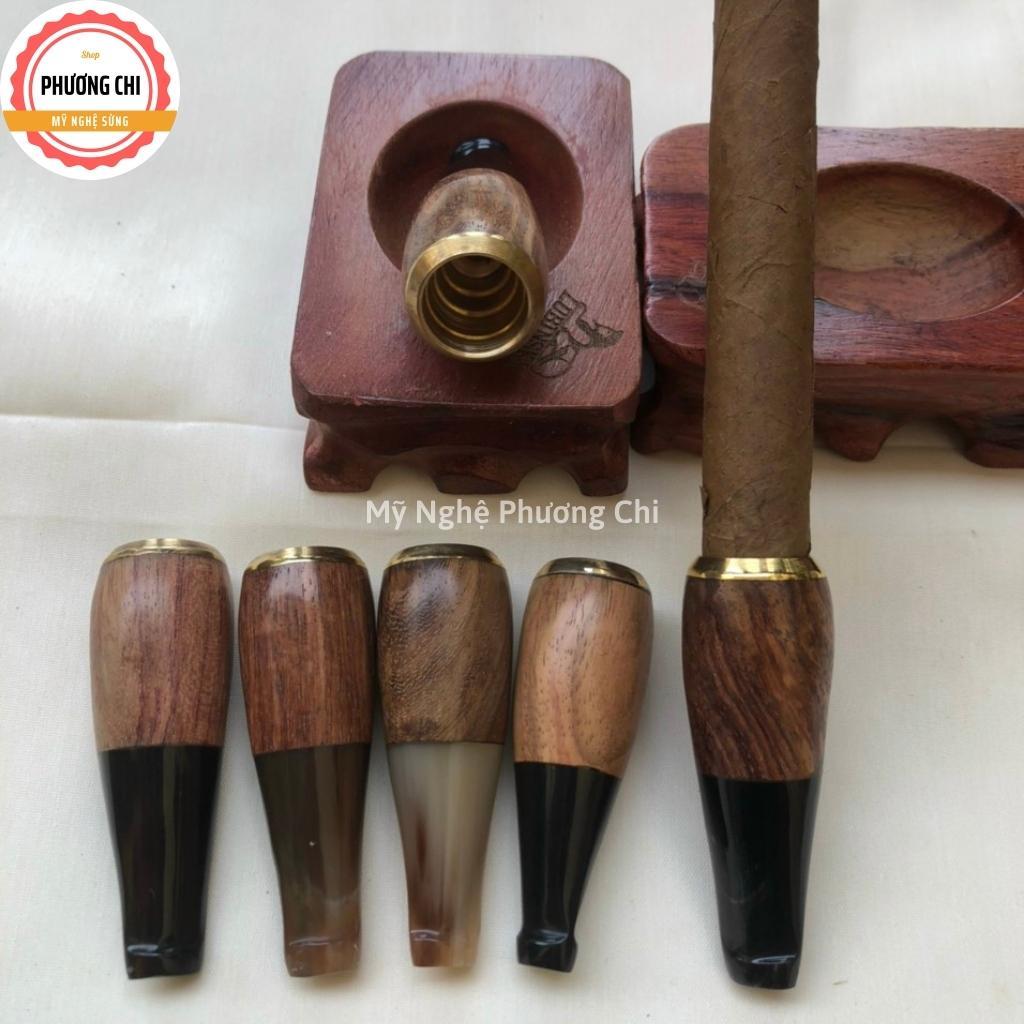 Bắt tóp cigar Thân gỗ cán sừng, gỗ trắc Free size zing 42-60