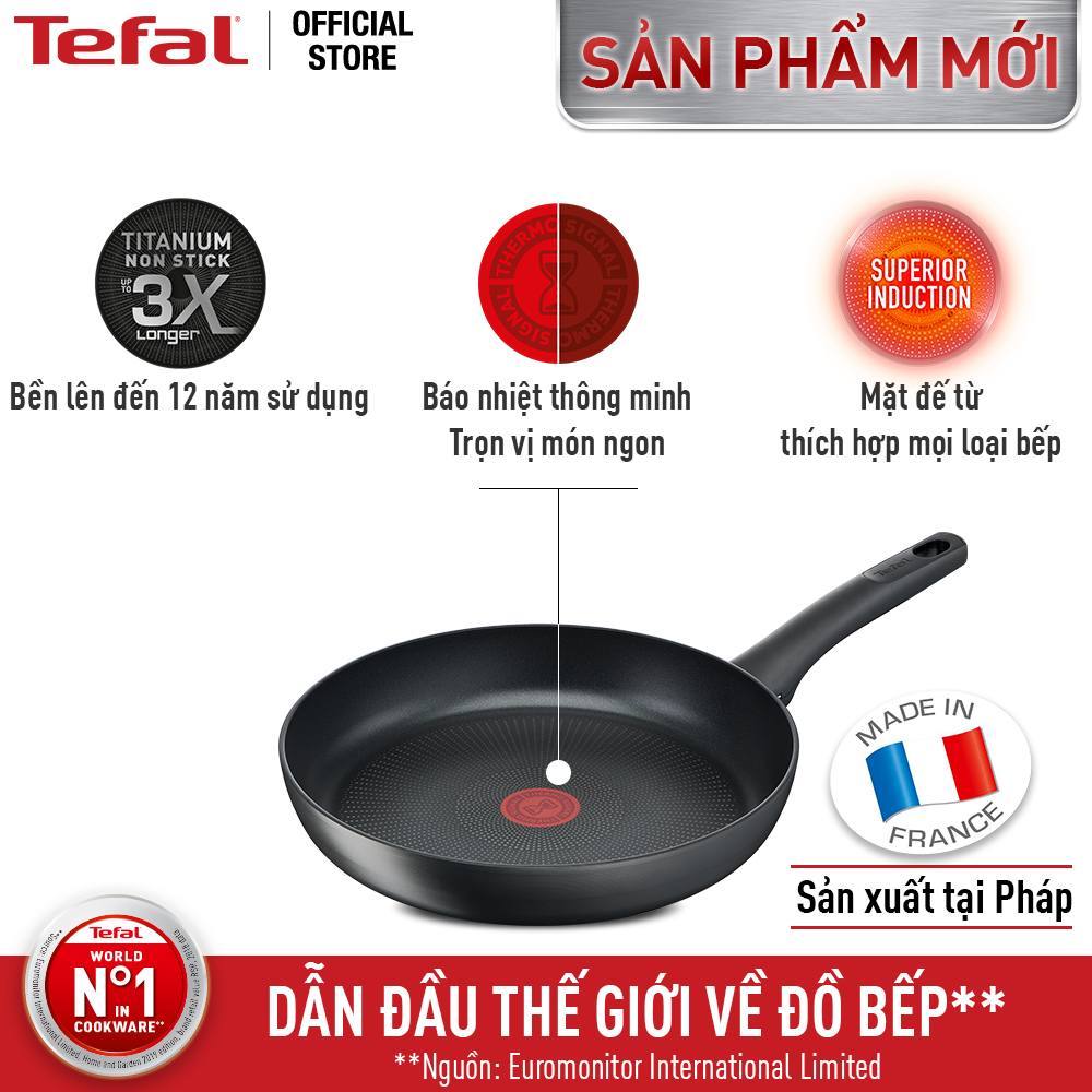 Chảo chiên chống chính đáy từ Tefal Ultimate 20cm, dùng cho mọi loại bếp - Sản xuất tại Pháp - Hàng chính hãng