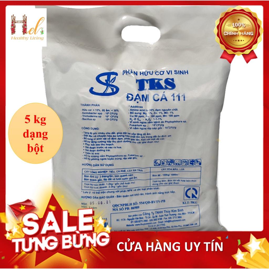 5kg Phân Bón Hữu Cơ Vi Sinh Đạm Cá Dạng Bột Dùng Bón Gốc Giàu Dinh Dưỡng, Kích Rễ, Ngừa Nấm