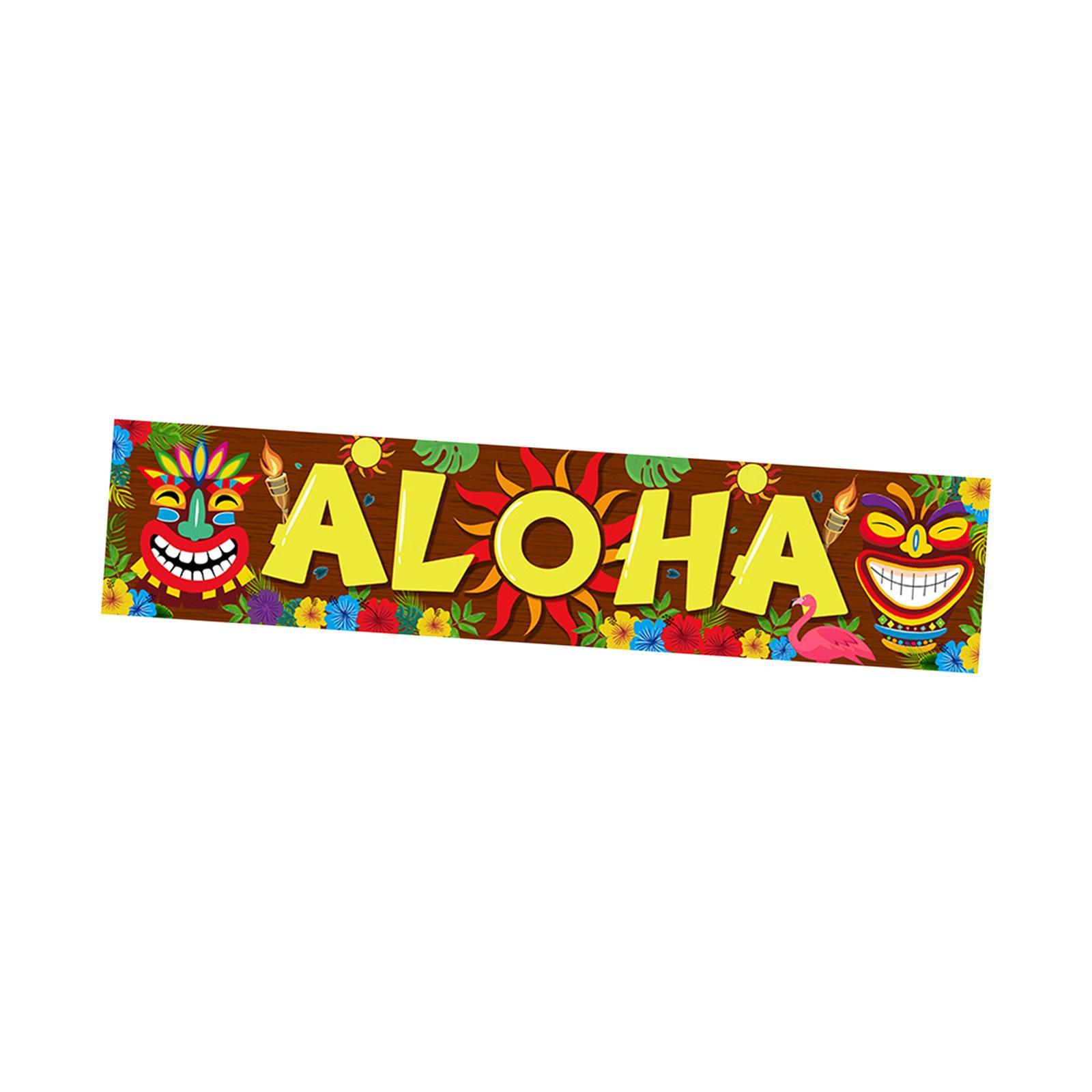 Aloha Party Backdrop Luau Party Decoration Carnival Reusable Background Door Porch Signs Summer Aloha Party Banner for Tropical Beach