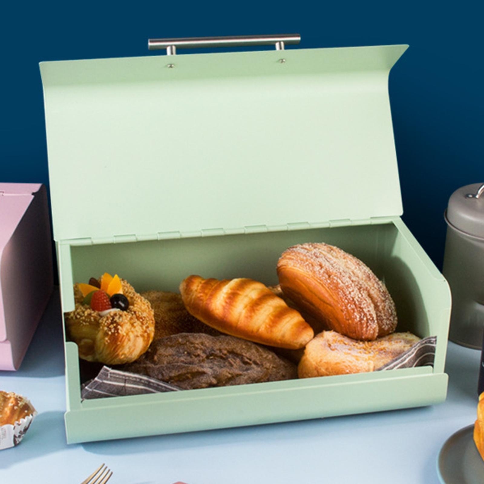 Iron Bread Box Bread Bin Organizer Bread Keeper for Counter Kitchen