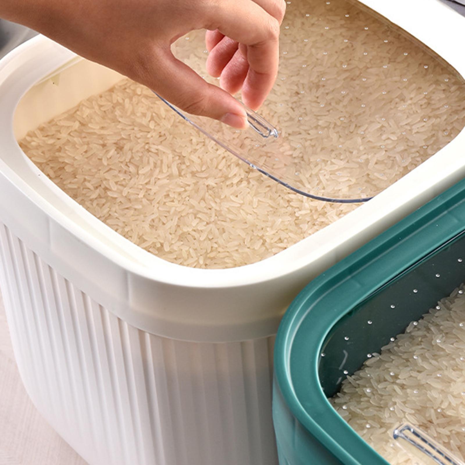 Food Storage Container, Rice Bucket 5kg Grain Rice Storage Bin Grains Jars Storage Box