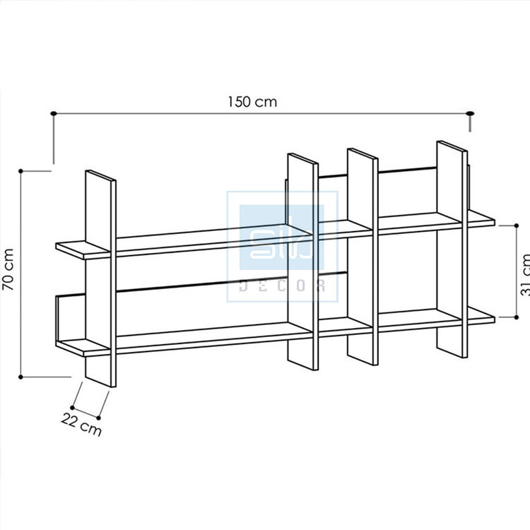 Kệ Gỗ Treo Âm Tường Trang Trí Hiện Đại SIB Decor, Thích Hợp Để Sách, Các Đồ Vật Trang Trí Phòng Khách, Phòng Ngủ