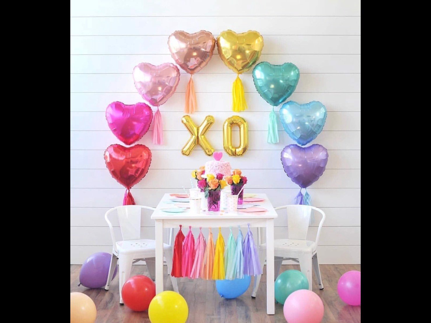 Bộ bong bóng trái tim nhiều màu heart combo balloon hpni38