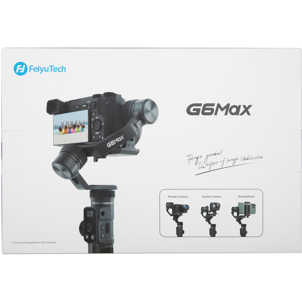 Feiyu G6Max - Gimbal Chống Rung Cho Máy Ảnh Cỡ Nhỏ, Gopro, Smartphone, Tải Trọng 1,2 Kg - Hàng Chính Hãng