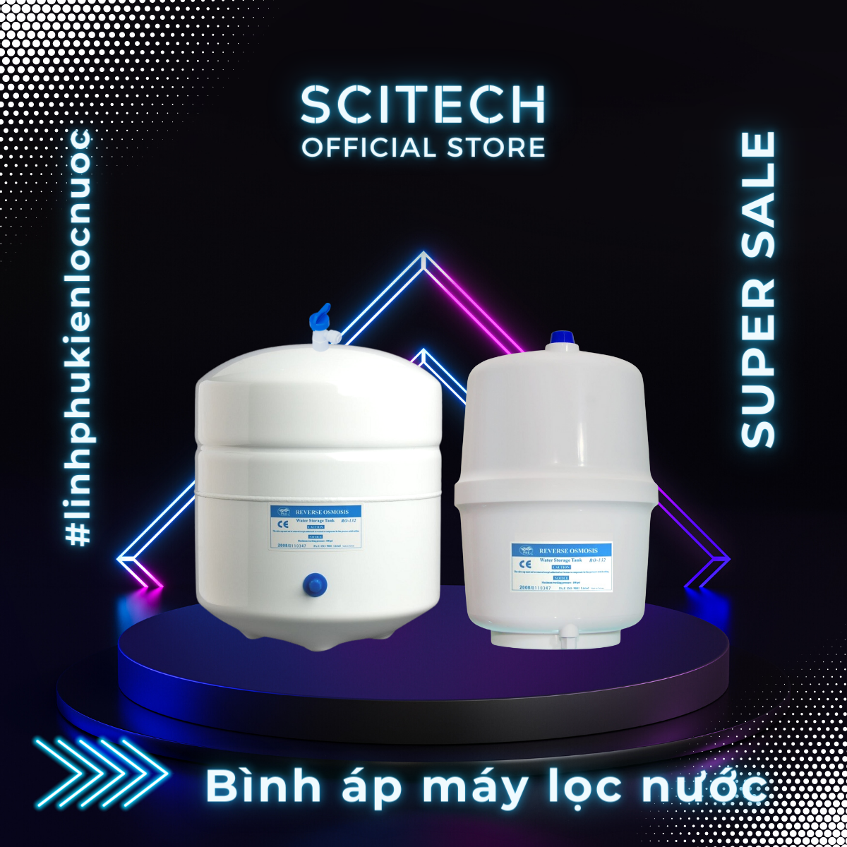 Bình Áp Máy Lọc Nước Tặng Kèm Van Bình Áp - Hàng Chính Hãng - Thép Bọc Nhựa - 4.0G