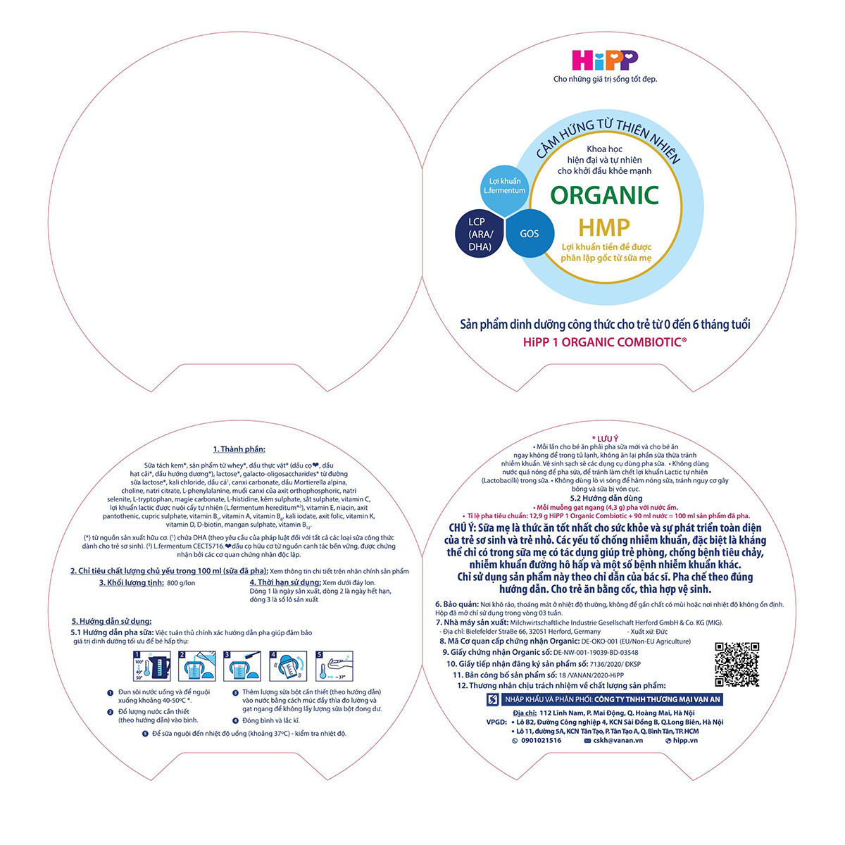 Sữa bột công thức HiPP 3 Organic Combiotic 800g cho bé từ 1 tuổi