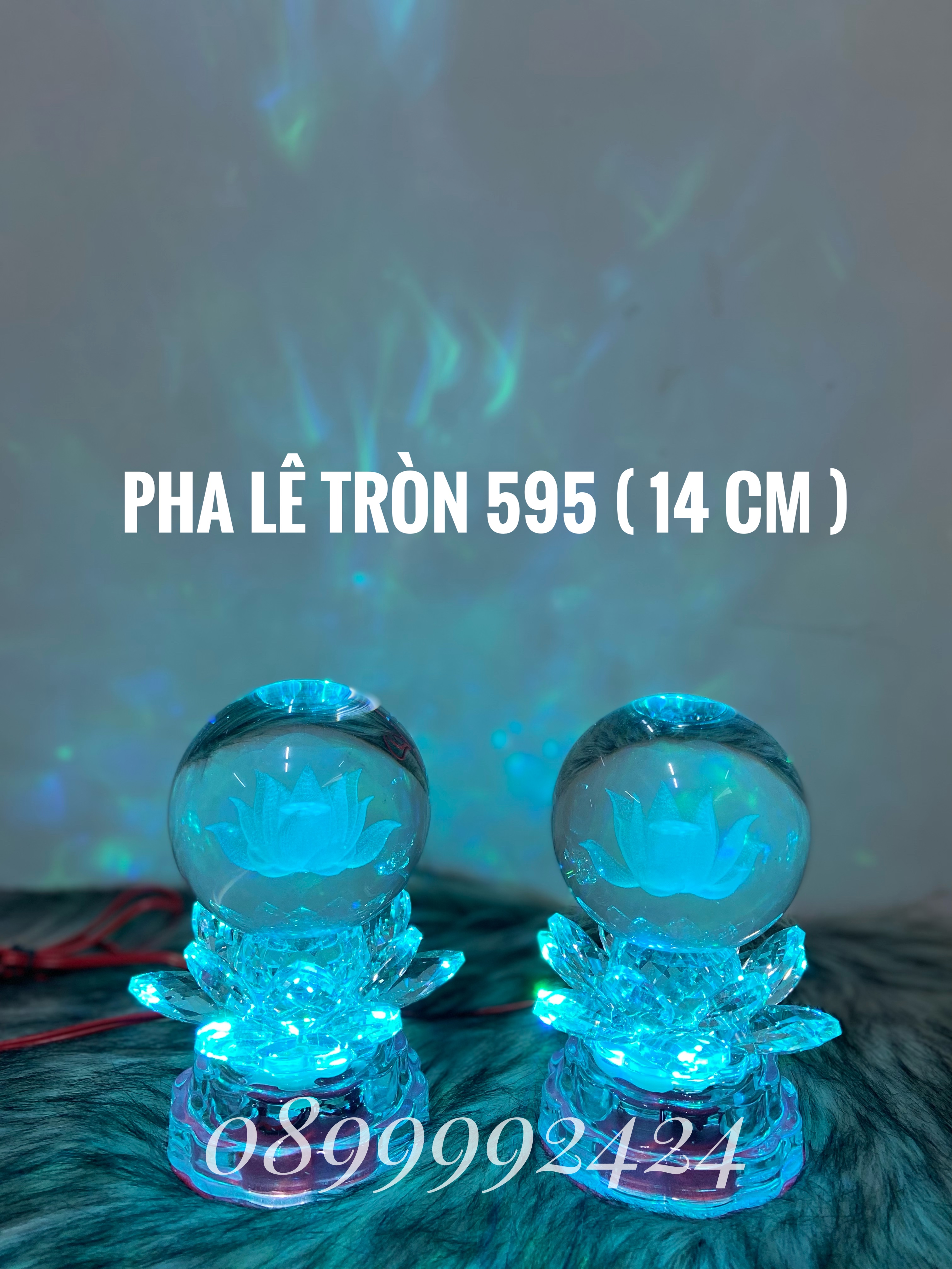 ĐÈN THỜ PHA LÊ CAO CẤP 595 ( 14 cm ) 1 CẶP