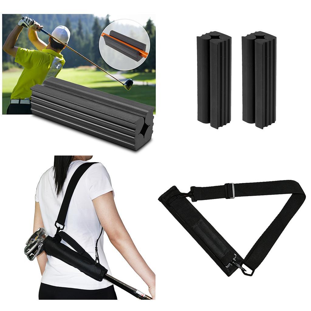 2pcs Rubber Golf Club Grip Vice Clamps Grips & Golf Club Carrier Carry Pack