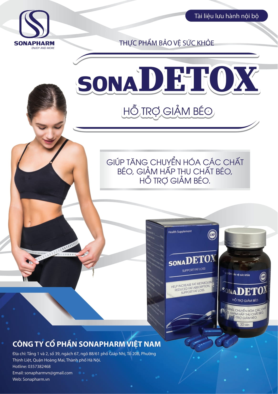 Viên Uống Giúp Tăng Chuyển Hóa Chất Béo Duy Trì Cân Nặng Sona Detox - Lọ 60 viên