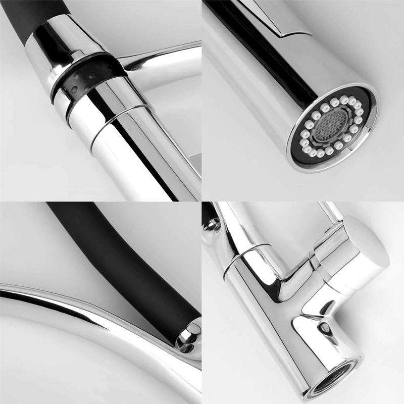 VÒI RỬA NÓNG-LẠNH - THÂN VÒI KÉO DÀI LINH HOẠT, THƯƠNG HIỆU ROSLER-909 BLACK, ĐỒNG MẠ CHROME, AN TOÀN BỀN BỈ