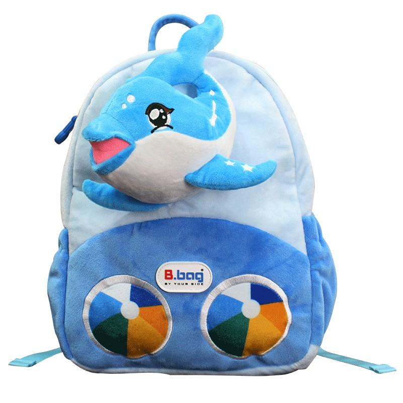 Balo mẫu giáo B.Bag Cushy-Dolphin Xanh dành cho bé 3-5 tuổi,trẻ mẫu giáo,đáng yêu,dễ thương B-12-104