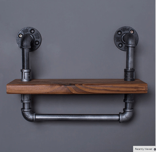 Kệ ống nước Kệ gắn tường kiêm giá treo đồ chất liệu ống sắt decor vintage trang trí phòng đẹp, độc, lạ