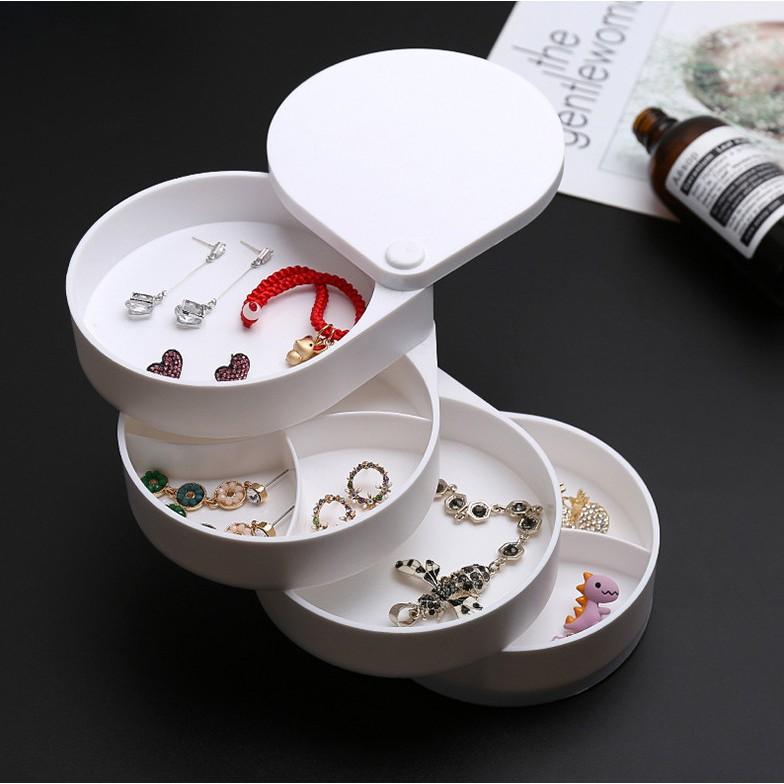 ️Hộp Đựng Trang Sức Nhiều Ngăn Mini 2 Tầng 3 Tầng 4 Tầng Nhựa ABS an toàn giá rẻ để bàn tiện lợi