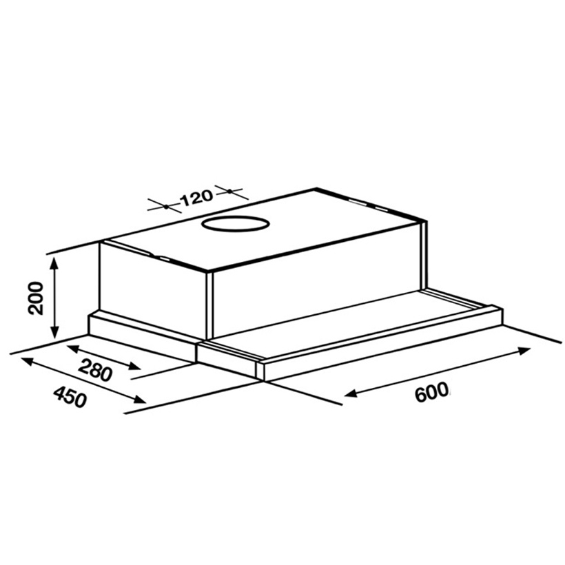 Máy Hút Mùi Âm Tủ Bếp 6 Tấc KAFF KF-TL600 - Dòng Cảm Ứng - Hàng Chính Hãng